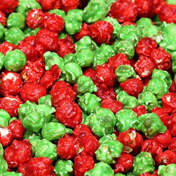 Holiday Red & Green Popcorn by It's Delish, 2 lbs Bulk Bag  Bulk Gourmet Air Popped Pop Corn Snack - Fruity Christmas Themed Candy Confetti  Parties, Buffet, Events  Gluten Free, Vegan, Kosher