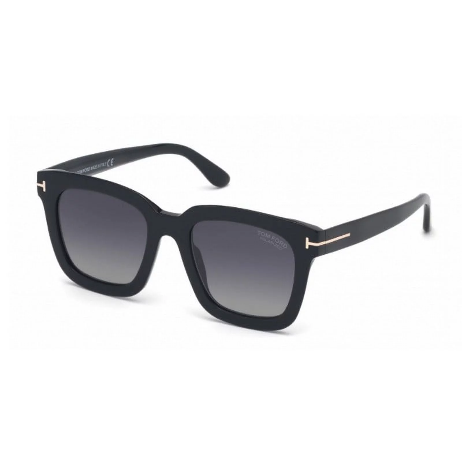 Tom Ford FT 0690 Sunglasses 01D Shiny Black/ Gradient Grey Polarized W. Silver Mirror Lenses
