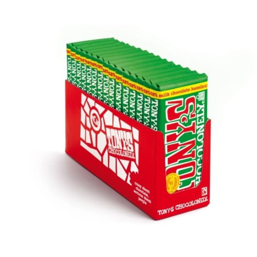 Tony's Chocolonely Milk Chocolate Bar, 32%, 6.35 oz - Case of 15