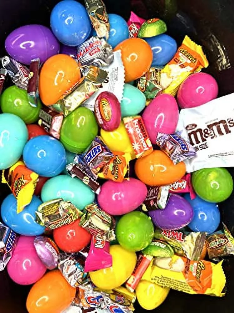 Pre Filled Chocolate Candy Plastic Easter Eggs With Egg Token (100)