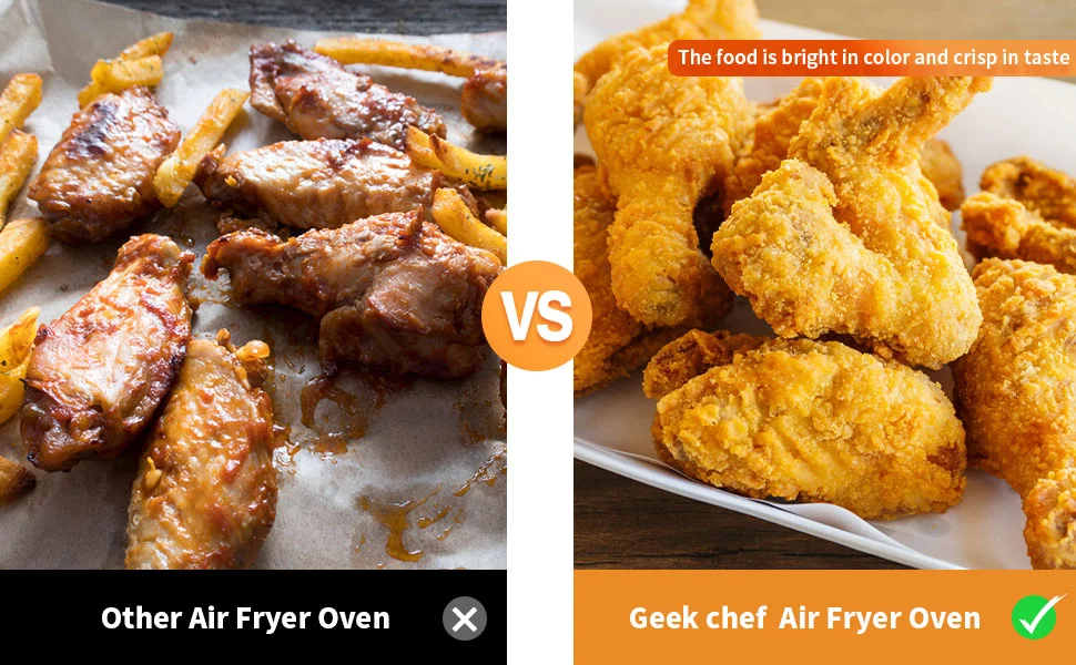 Geek Chef 10.6QT Air Fryer Oven 4 Slice Toaster Oven Convection Air Fryer Combo Broil Toast Bake Air Fry Oil-Free