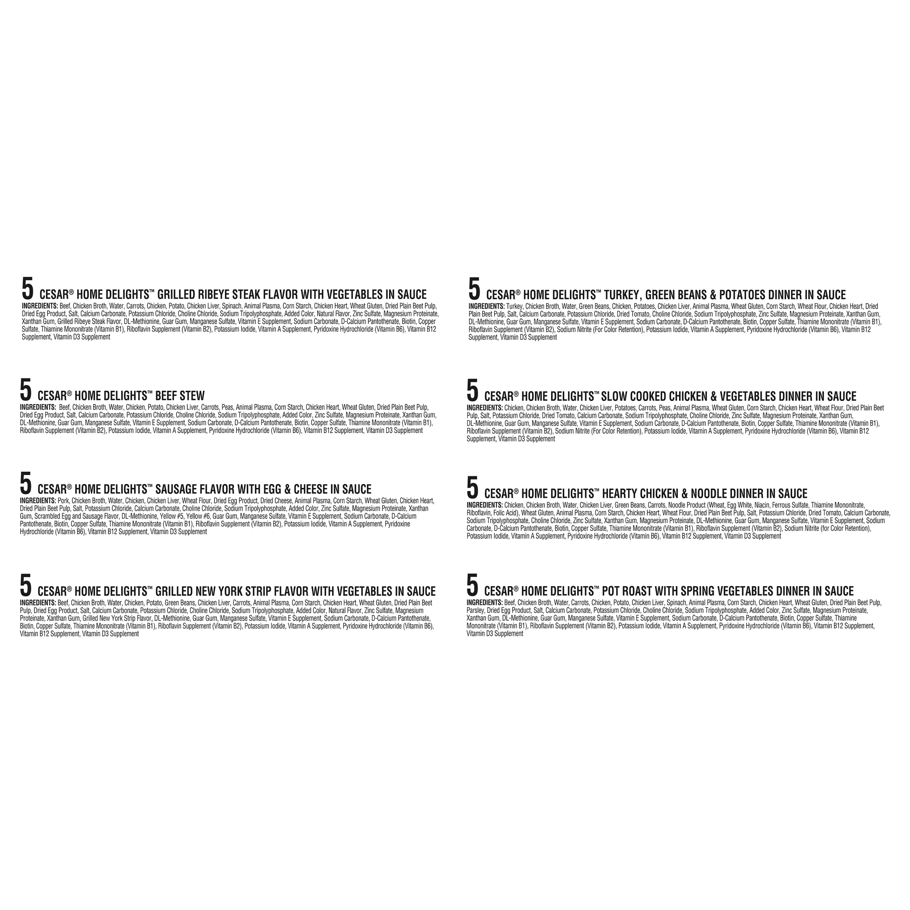 New 371134  Cesar Dog Home Delights Wet Food 3.5Z Variety Pack (40-Pack) Dog Food Cheap Wholesale Discount Bulk Pets Dog Food Boys