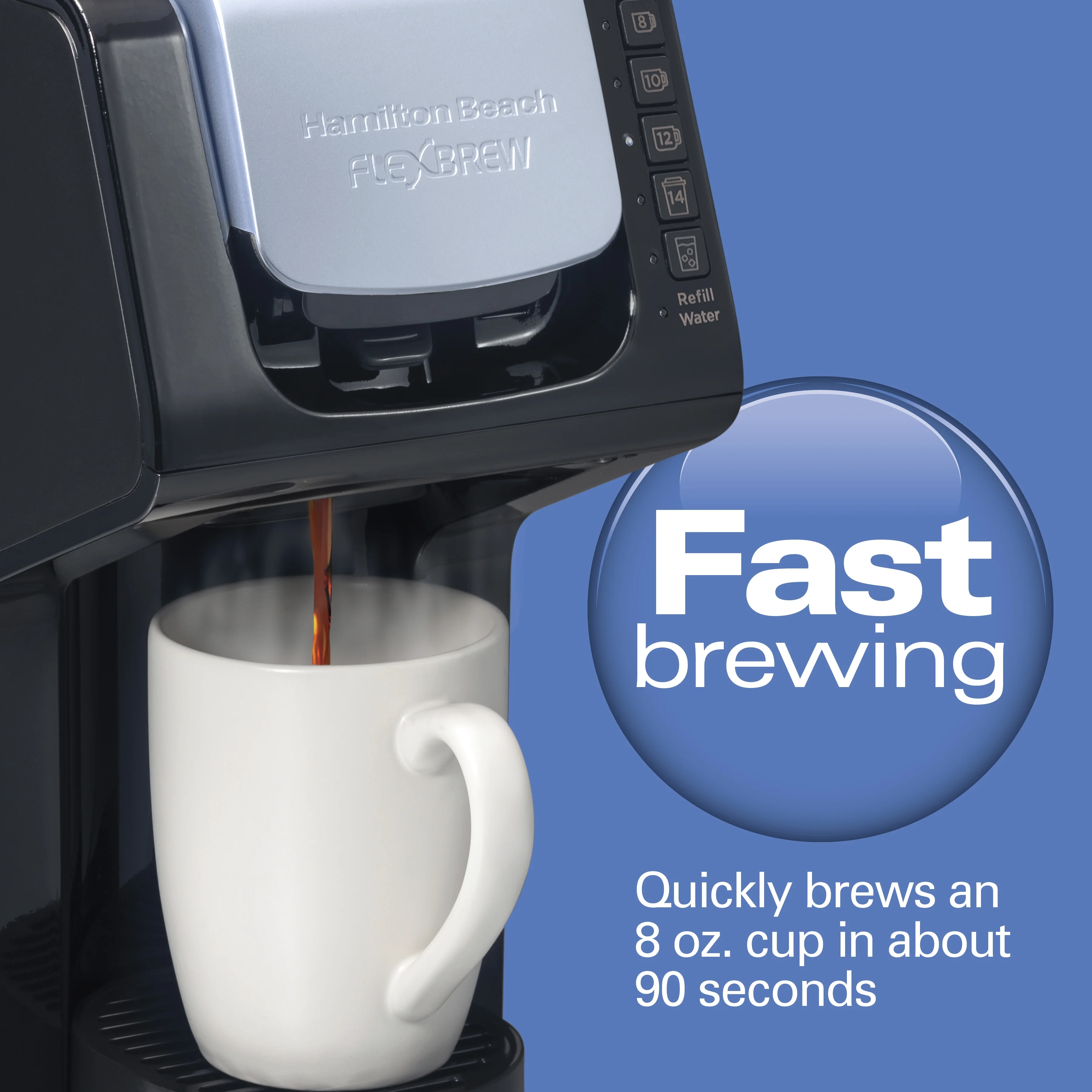 Hamilton Beach FlexBrew Single-Serve Iced & Hot Coffee Maker, Removable 50 oz. Water Reservoir, Black, 49921