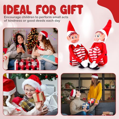 Quebec Naughty Elf Set - Boy & Girl Christmas Elf Figures, Santa's Little Helper Inspired, Soft Body, Vinyl Faces, 12 Inch, Couple