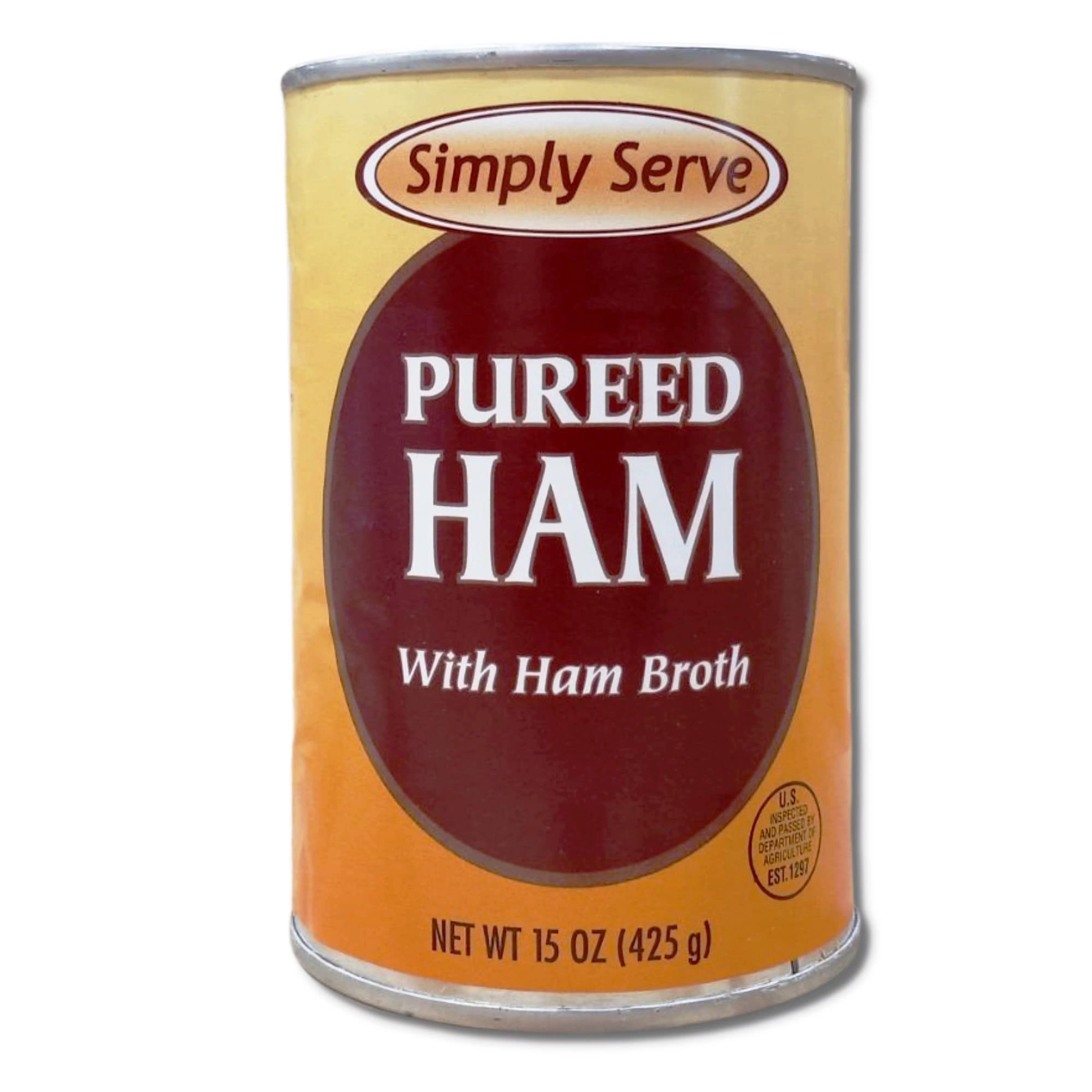 Simply Serve Pureed Ham Value Pack | 15 Ounce Can | Pack of 6