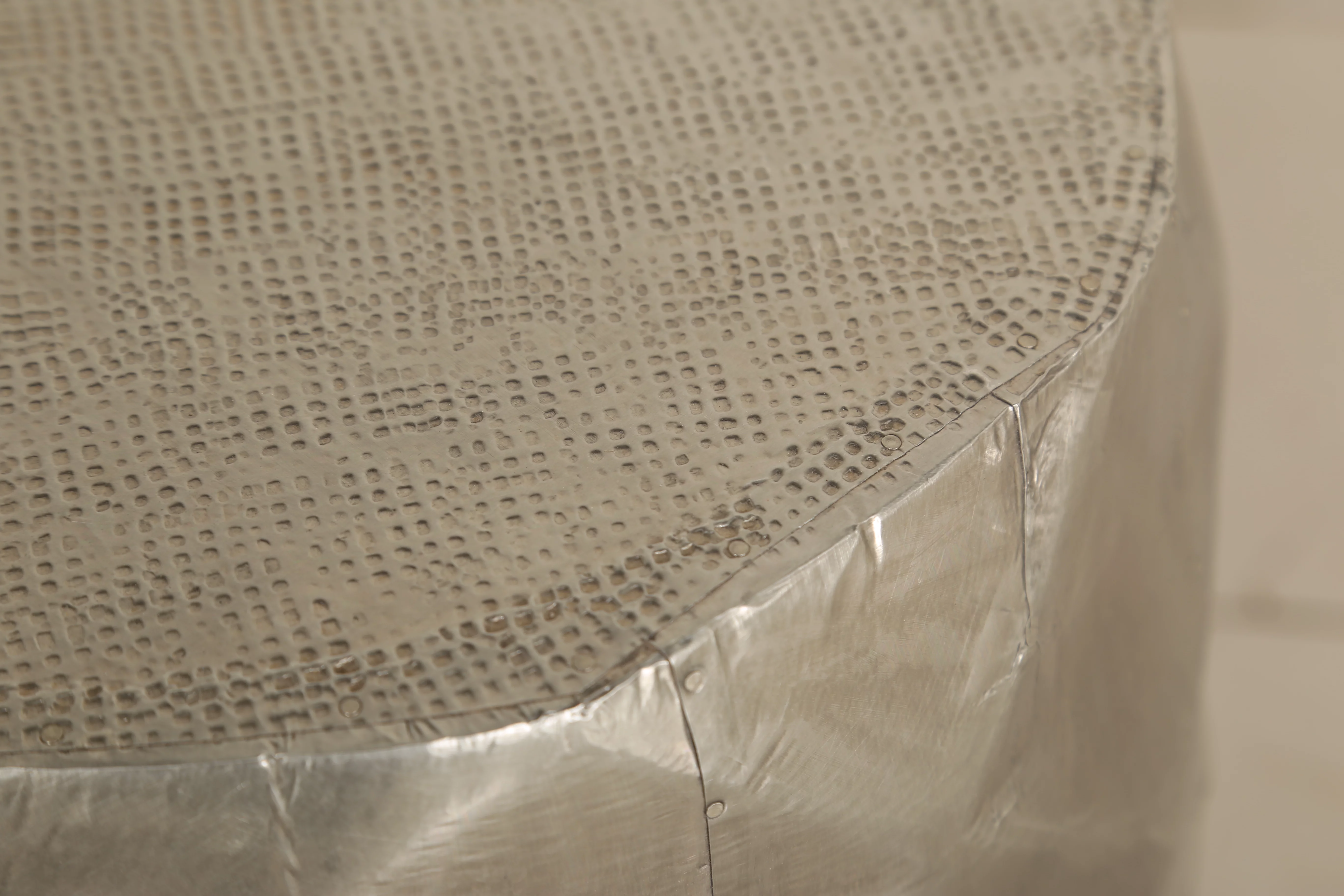 Posh Pollen Anna Modern Geometric Metal End Table in Silver Finish