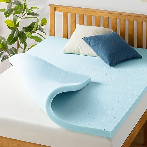 Best Price Mattress 3 Inch Ventilated Memory Foam Mattress Topper, Cooling Gel Infusion, CertiPUR-US Certified, Dorm Essentials, Queen