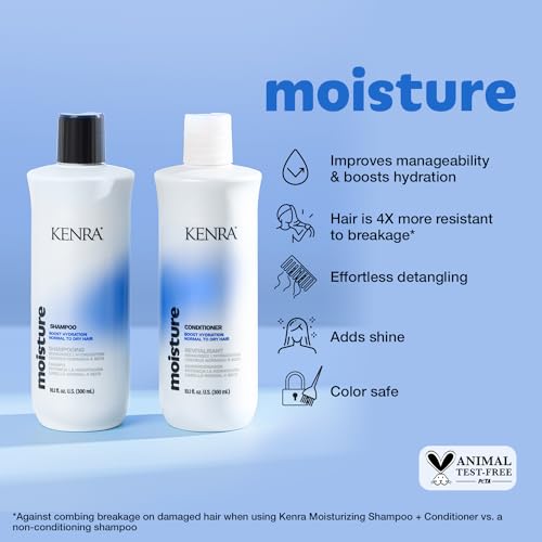 Kenra Moisture Conditioner | Boost Hydration | Improve Manageability and Shine | Nourish Dry Hair | Color Safe | Efforless Detangling | Normal to Dry Hair