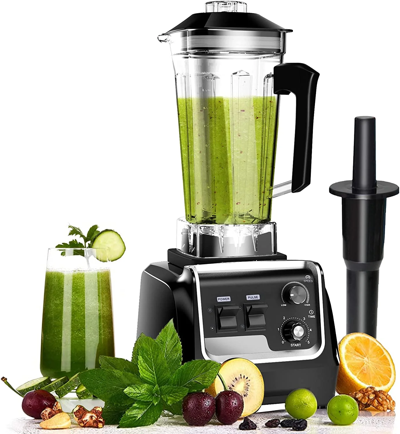 Excellent Professional Countertop Blender  Blender for kitchen Max 2200W High Power Home and Commercial Blender with Timer，Blender with Variable Speed for Frozen Fruit\u200B  Crushing I