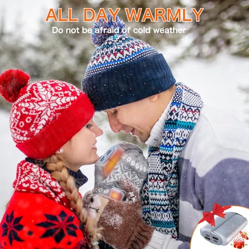 Hand Warmers Rechargeable 2 Pack,10000mAh Split-Magnetic Electric AI Handwarmer Power Bank,3 Levels, Camping,Hunting in Winter