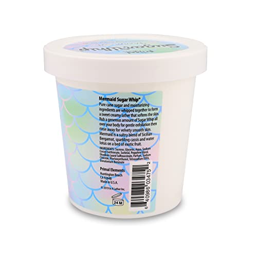 Primal Elements Sugar Scrub, Exfoliating Sugar Whip, Face and Body Cleanser, Moisturizer, Gingerbread, 10 oz Package