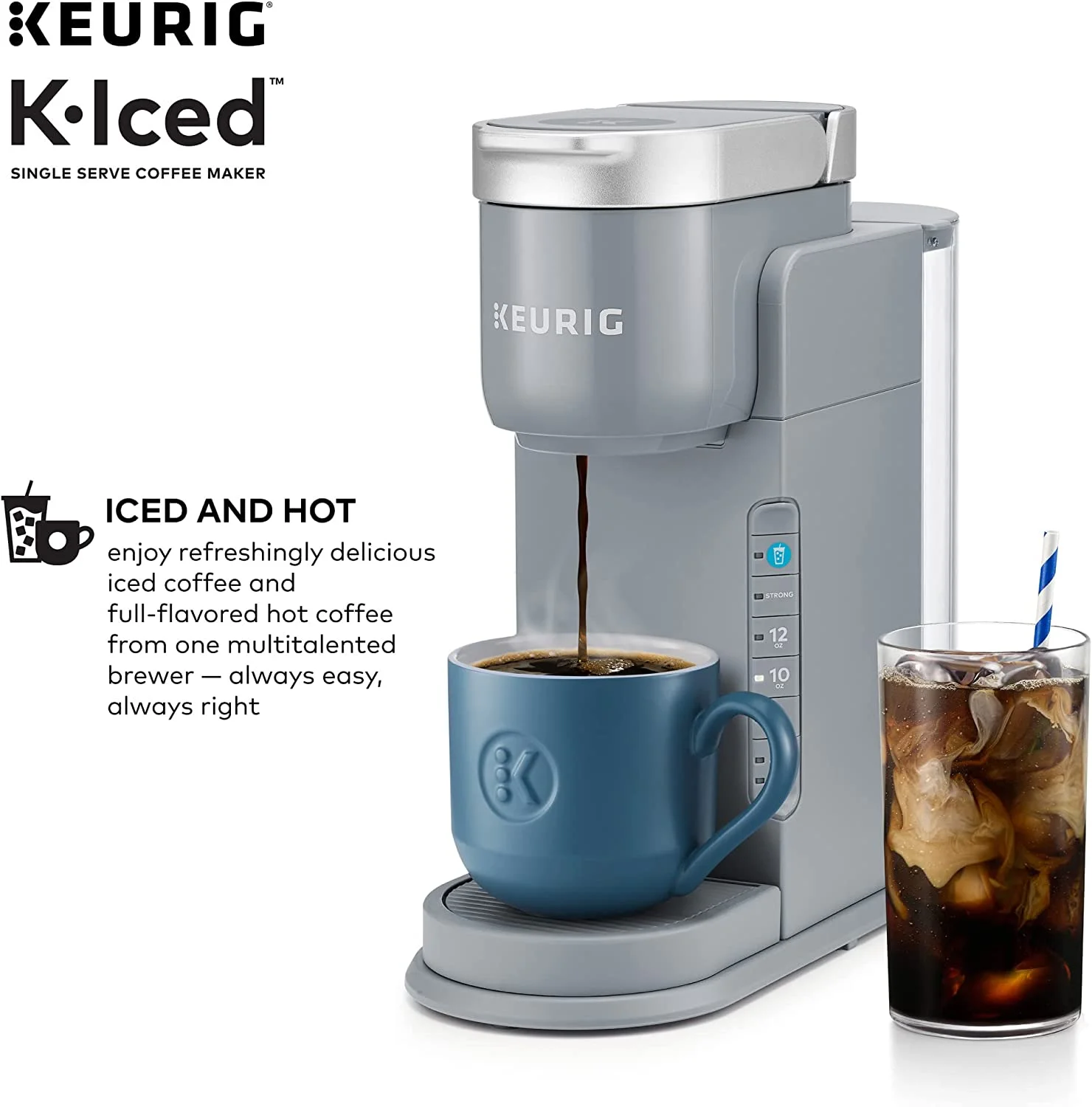 Keurig K-Iced Single Serve Coffee Maker, Gray