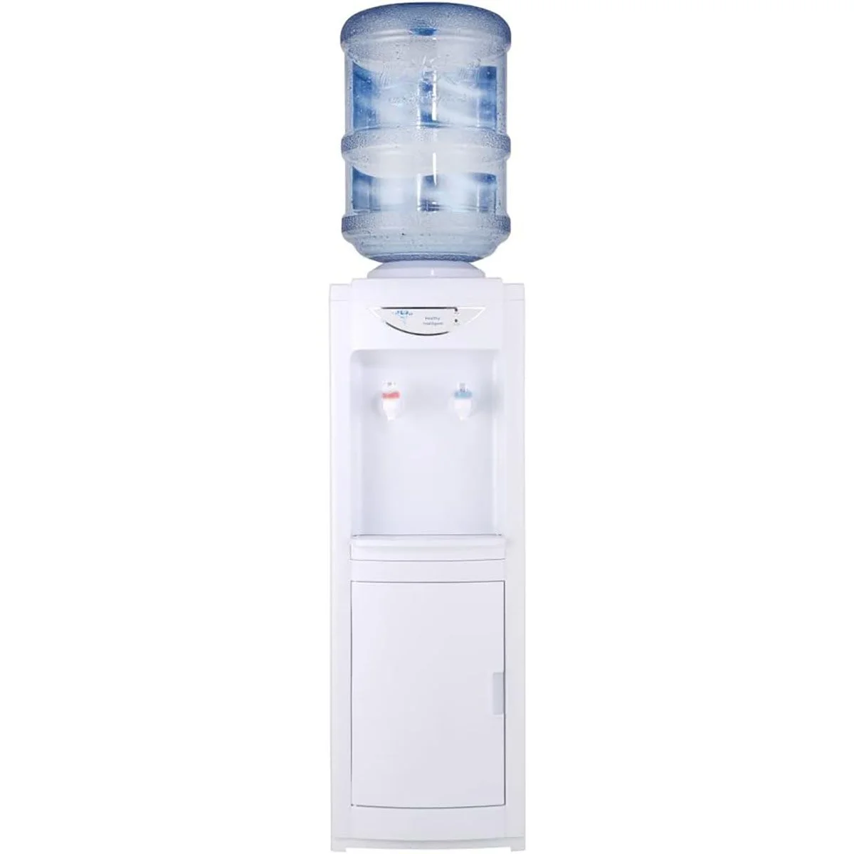 Water Cooler Dispenser, Hot&Cool Top Loading Water Dispenser 5 Gallons Water Coolers with Child Safety Lock Removable Drip Tray & Storage Cabinet