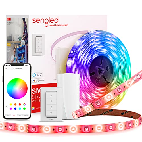 Sengled Smart LED Multicolor Light Strip Kit - 10M (32.8ft) RGBW Strip, Smart Hub & Switch, Alexa & Google Assistant Compatible, High Brightness, 2700 Lumens