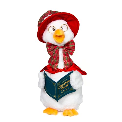 Cuddle Barn - Carolin' Mother Goose | Animated Musical Singing Christmas Caroling Soft Plush Toy, 14 inches