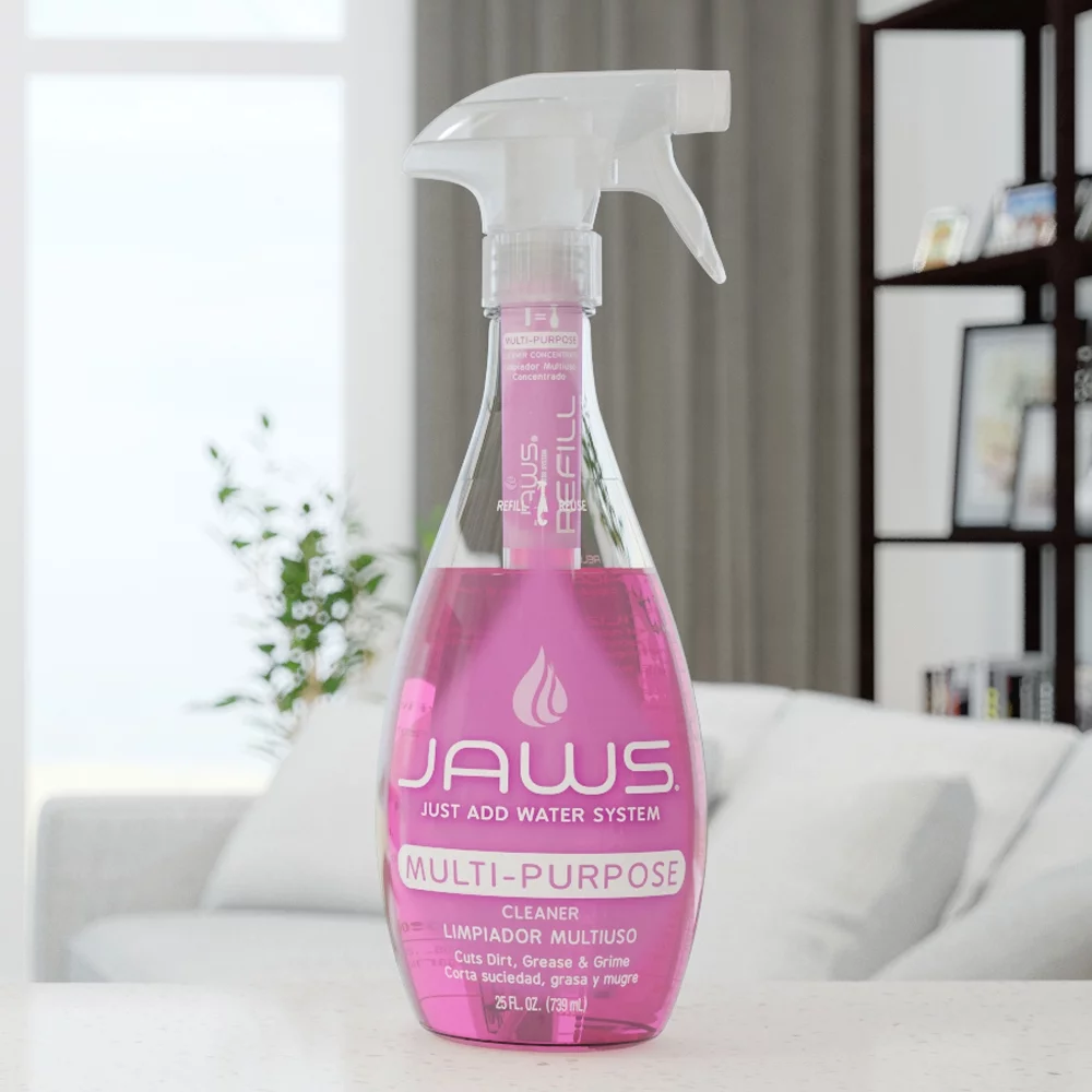 JAWS Essential Cleaning Kit. Glass & Multi-Purpose Cleaners & Towels. Refillable Cleaning Supplies.