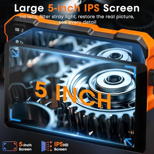 Epicmate Triple Lens Sewer Inspection Camera-Endoscope Camera with Light 50 ft, 5