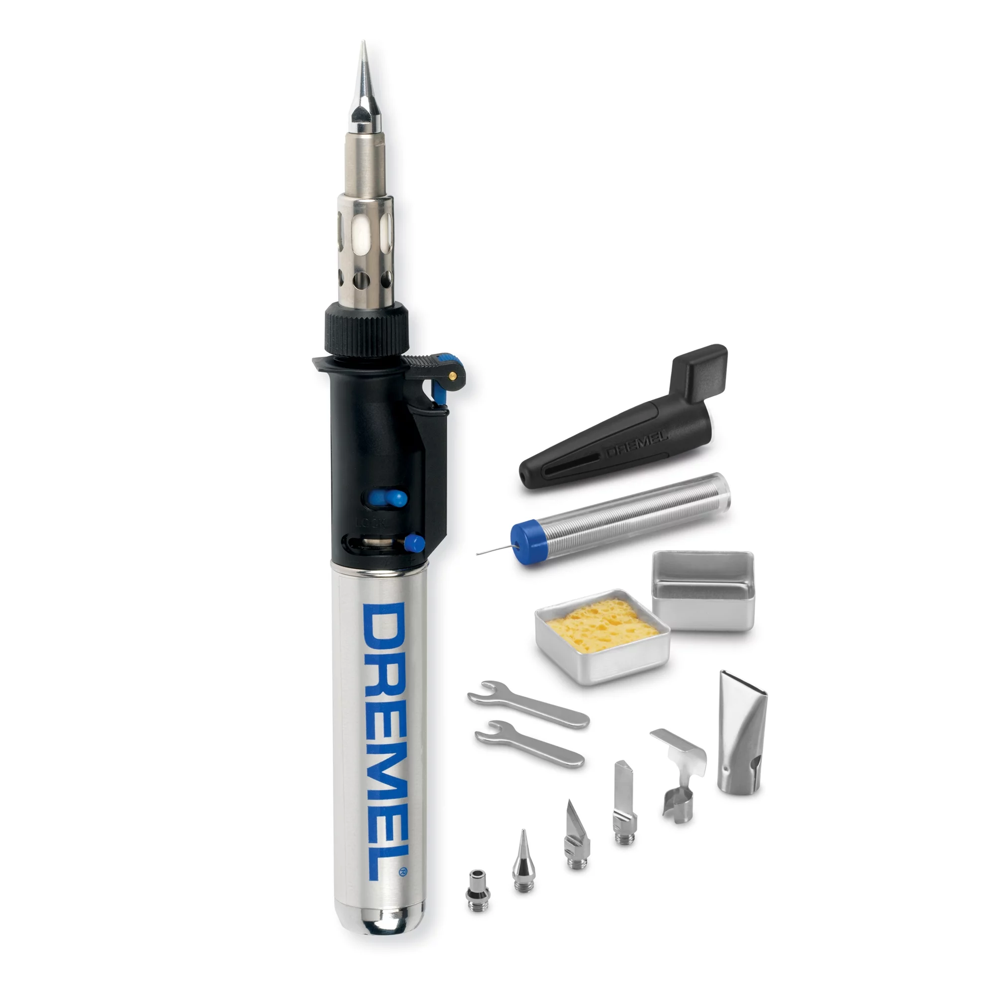 Dremel 2000-01 VersaTip Precision Butane Torch Kit, 14-Piece, Portable Micro Torch Mini Welder