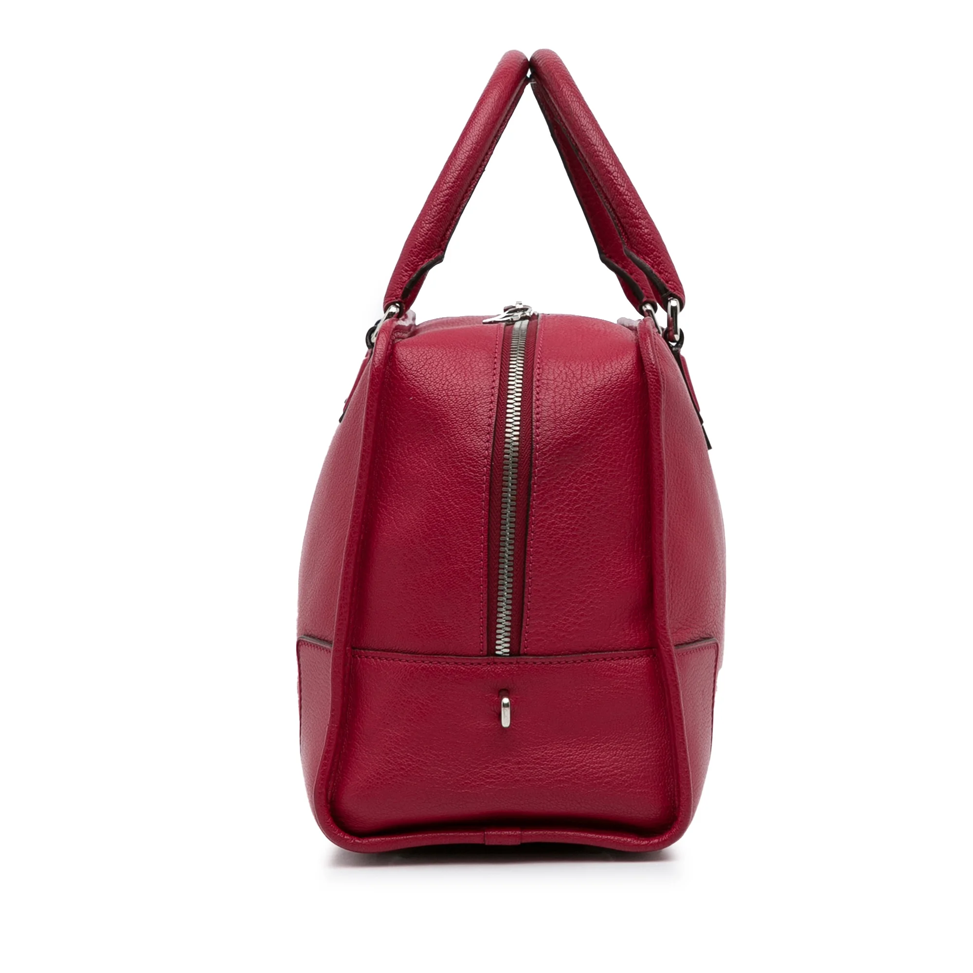 Pre-Owned Authenticated Loewe Amazona Handbag Calf Leather Red Top HandleBag Unisex (Good)