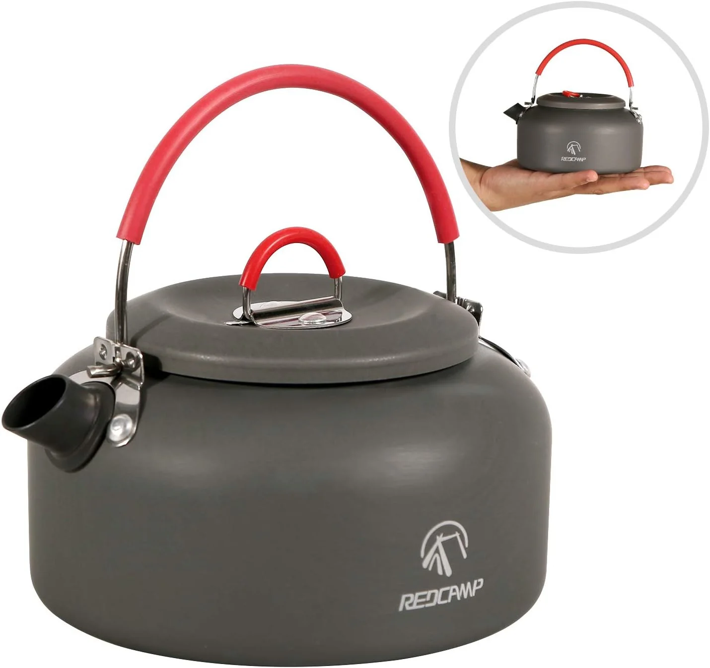 REDCAMP 0.8L Small Camping Kettle, Folding Water Pot with Carrying Bag, Compact Lightweight Tea Kettle for Outdoor Cooking Backpacking Picnic Fishing Boiling