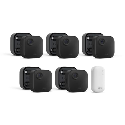 Blink Outdoor 4 + Battery Extension Pack — Four-year battery wireless smart security camera, HD live view, enhanced motion detection — 1 camera system + Battery Extension Pack