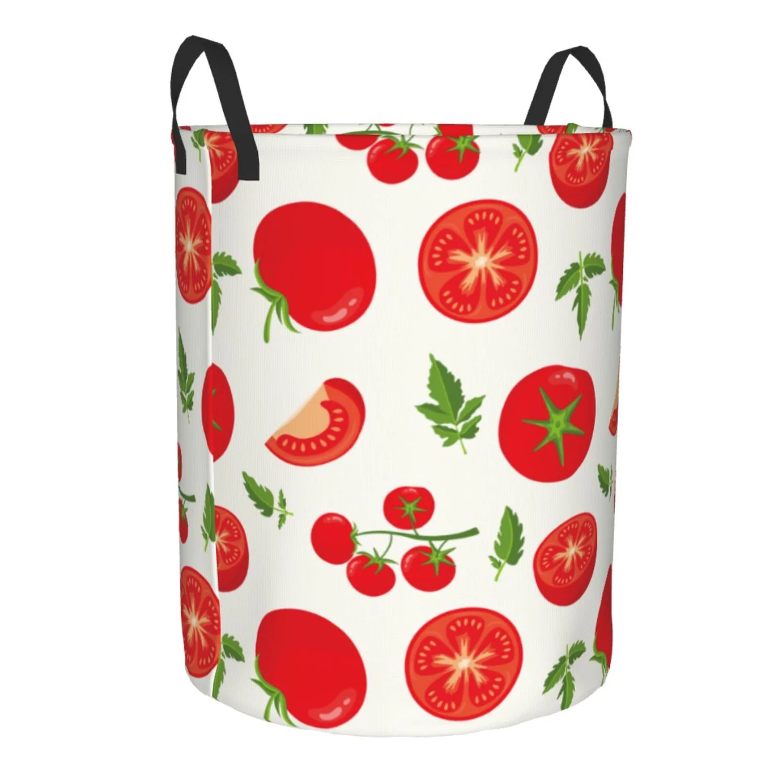 Balery,Laundry Hamper With Handles Laundry Basket Fresh Red Tomato Round Laundry Baskets Circular Hamper For Bathroom Organizer Basket Lightweight Storage Baskets For Bathroom