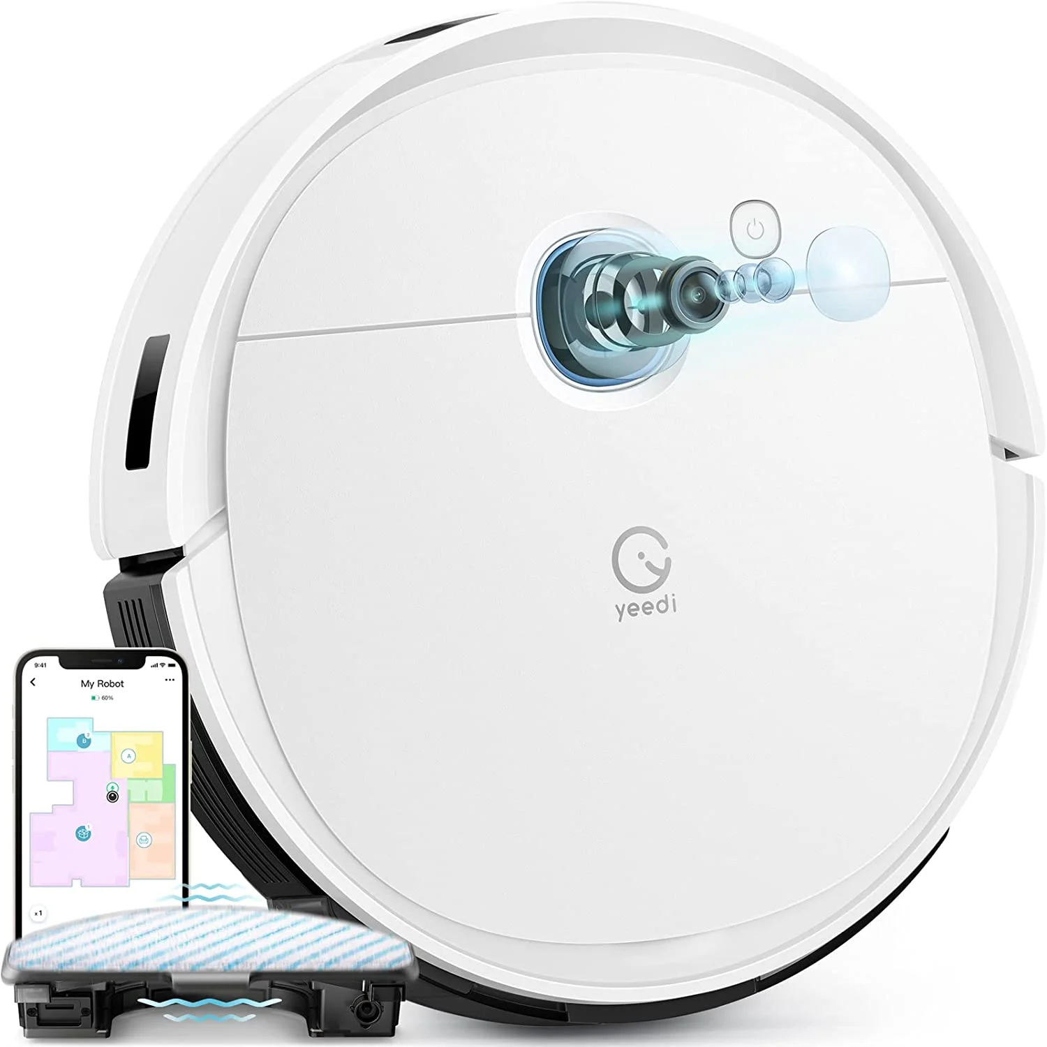 Robot uum - Ultra-Slim Design, Powerful 3000Pa Suction, Carpet Detection, Smart Visual Mapping Navigation Ideal for Carpet, Hard Floor Cleaning, Pets Compatible, Wi-Fi Connected