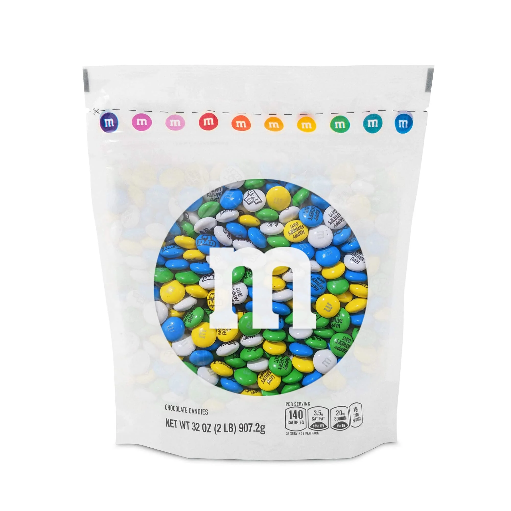 M&M,S Pre-Designed Father,S Day Milk Chocolate Candy - 2Lbs Of Bulk Candy In Resealable Pack For Fathers Day Gift Basket, Sweet Gifts For Dad And Diy Party Decorations