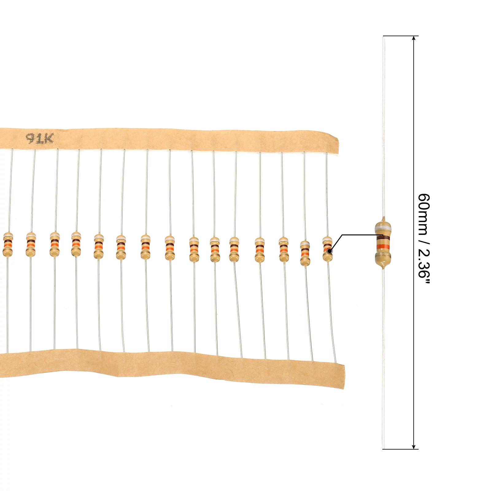 Uxcell 1/4W 1R Ohm-10M Ohm 5% Carbon Film Resistor, 100 Values Electronic Components Assortment, 2000 Pack