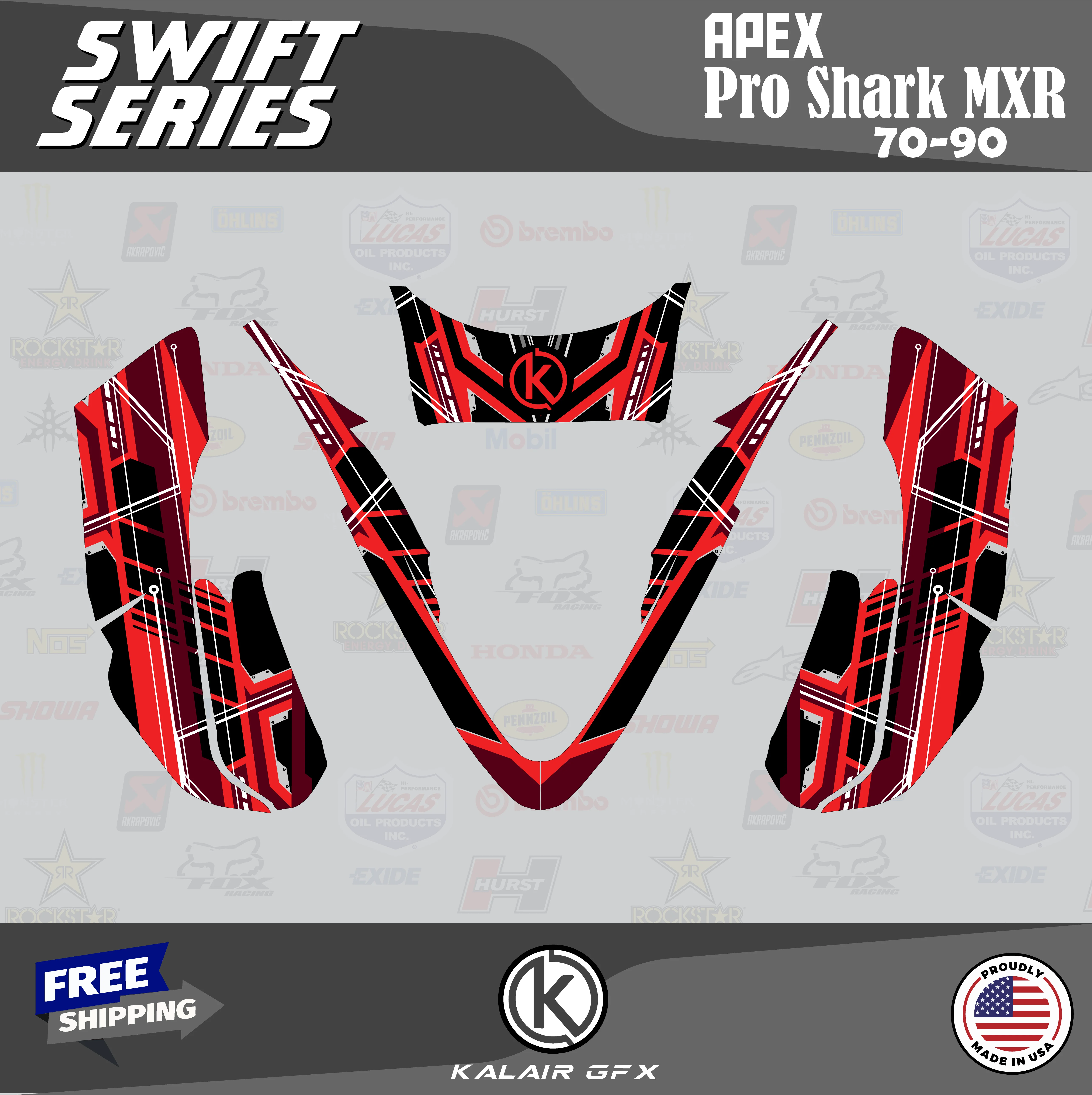 Kalair GFX Graphics Kit for APEX PRO SHARK MXR70 MXR90 (All Years) Swift Series