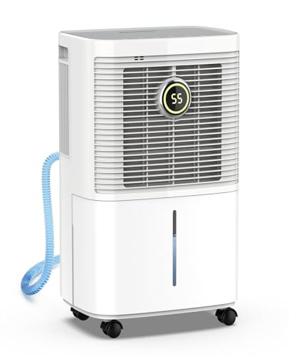34 Pint Dehumidifiers for Home, Basement, Bedroom, Bathroom, 2500 Sq.ft Dehumidifier with Drain Hose, Smart Humidity Control & Display, 3 Operation Modes, 24H Timer, Child Lock (White)