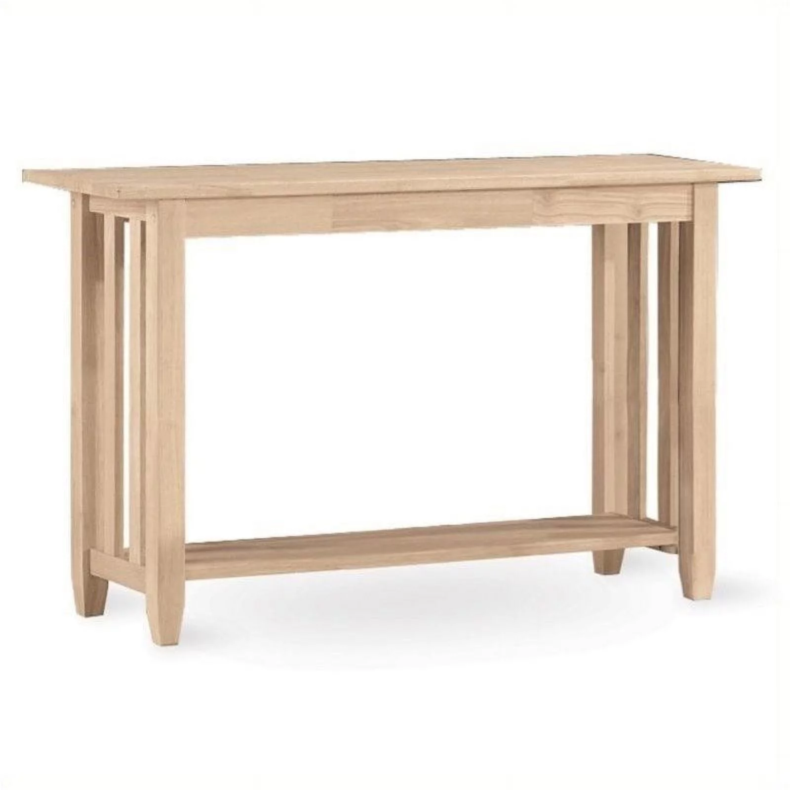Pemberly Row Mission Unfinished Wood Sofa Table