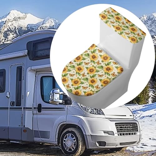 Christmas Bow Bell Toilet Tank Lid Cover and Toilet Seat Lid Cover 2 Pcs Set Toilets Covers with Elastic Cloth Fits Most Toilets Tanks & Lids