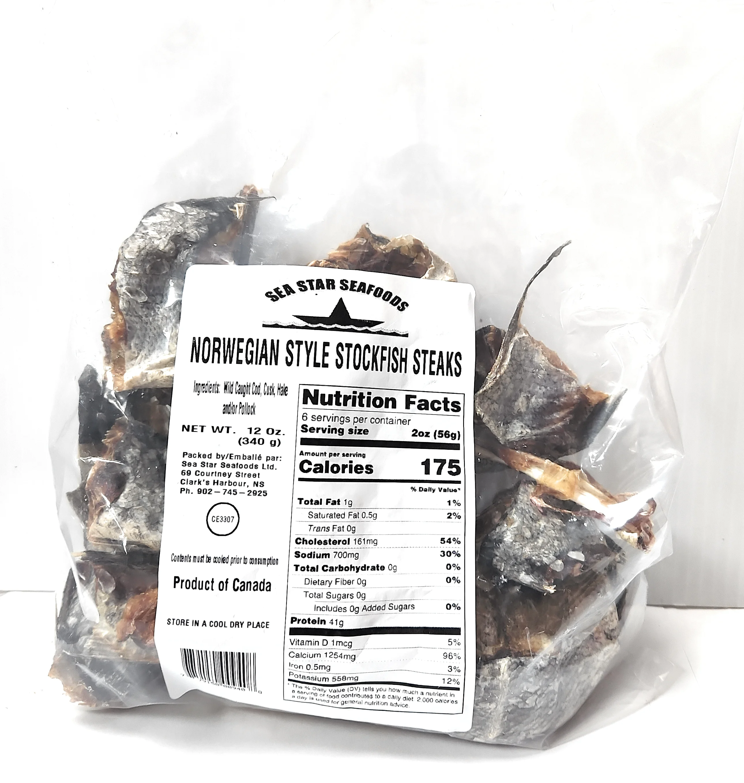 Sea Star Norwegian Style Stockfish Steaks Net Weight 12oz/340g