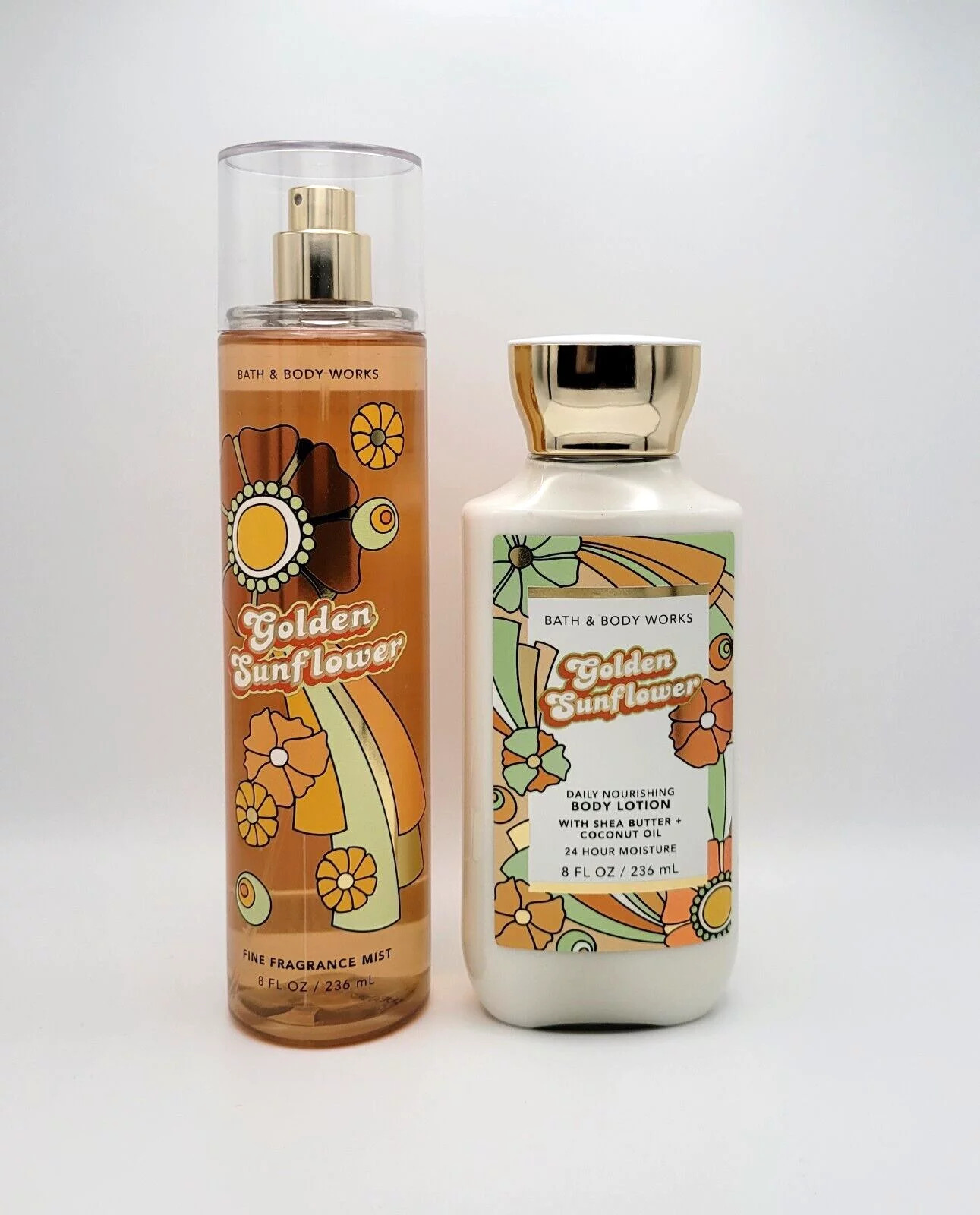 Bath & Body Works Golden Sunflower Body Mist & Body Lotion 8 fl oz Set of 2