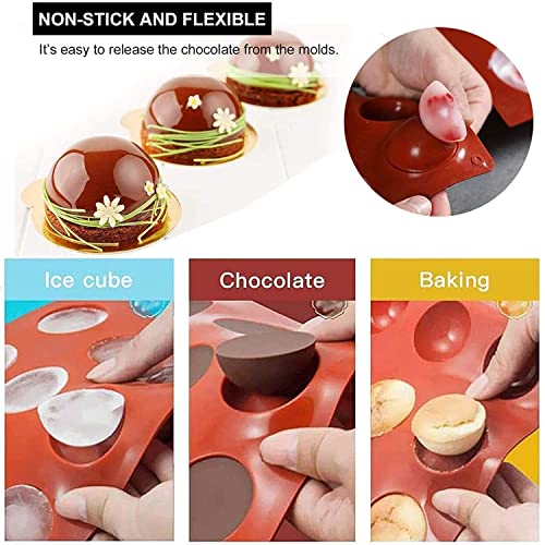 Hot Chocolate Bomb Mold Silicone Large Chocolate Sphere Mold Chocolate Ball Molds Silicone Hot Cocoa Bomb Molds 2.5