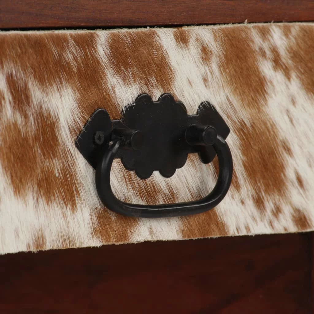 Desk Solid Sheesham Wood and Real Leather 46.1