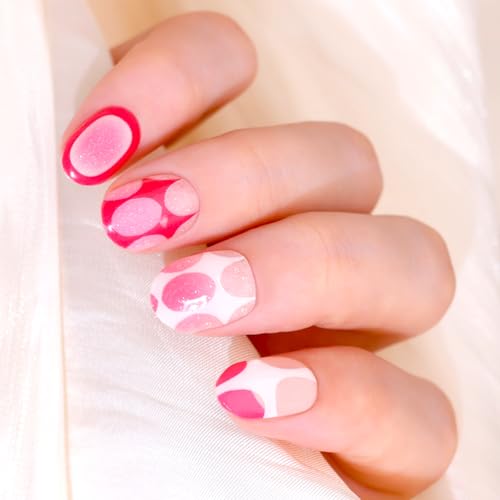 Semi Cured Gel Nail Strips-Easy Apply Christmas Gel Nail Stickers Holiday Semi Cured Manicure Strips with Sparkling Xmas Designs (Classic Yule)