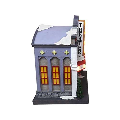 Christmas Village Sledding Down Hill - Lighted Musical Snow Village with 8 Animated Kids Going Down The Mountain