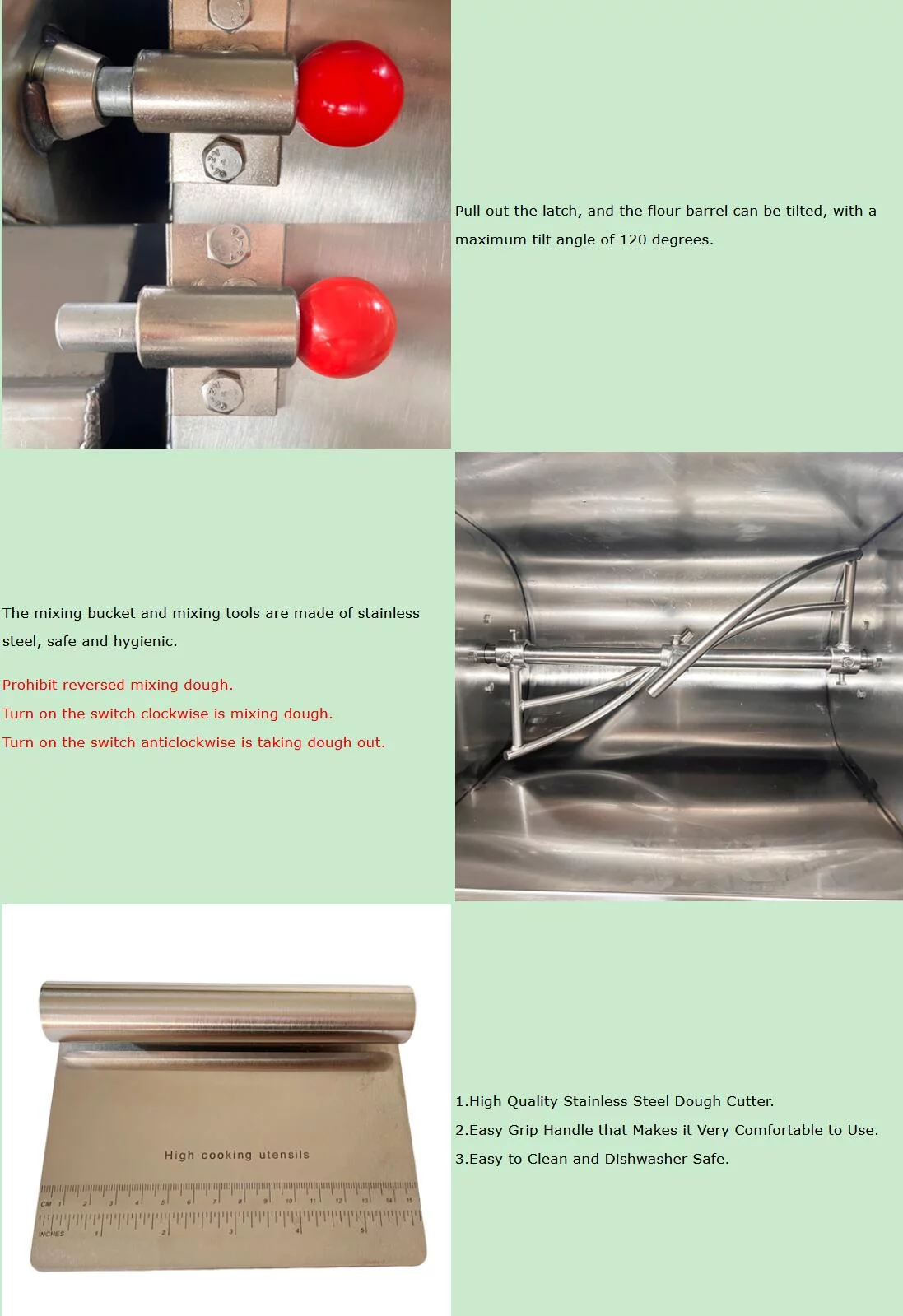 Techtongda 50KG Commercial Electric Dough Mixer Flour Mixing Machine Kneading Kitchen Equipment