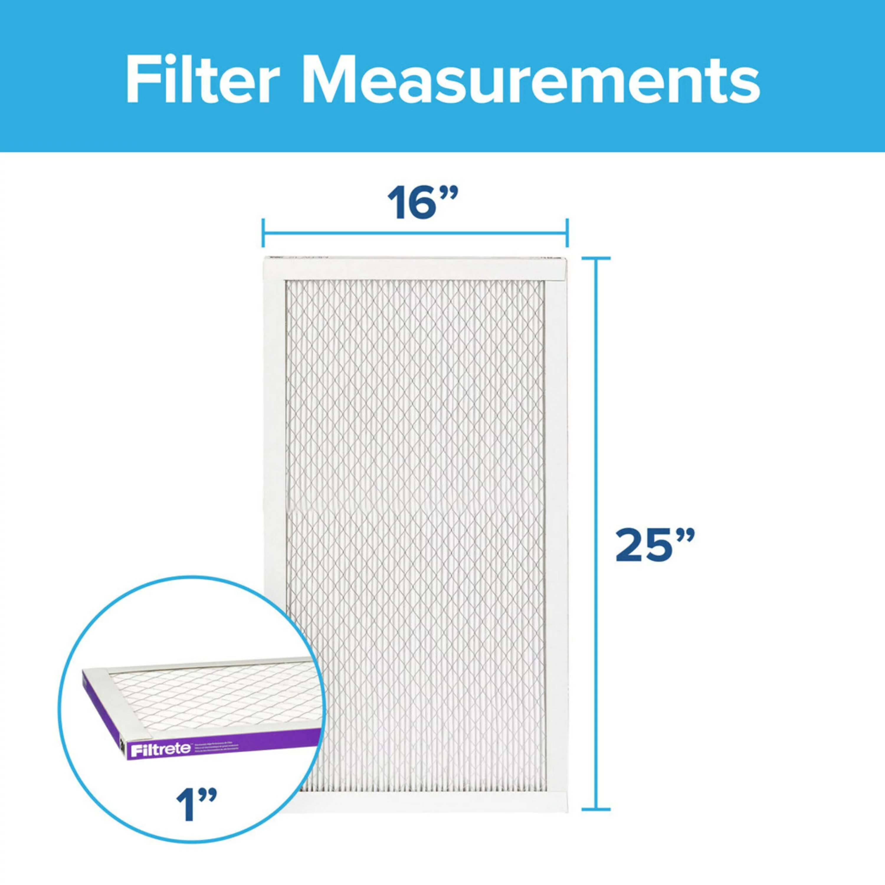 Filtrete 16x25x1 Air Filter, MPR 1500 MERV 12, Advanced Allergen Reduction, 4 Filters