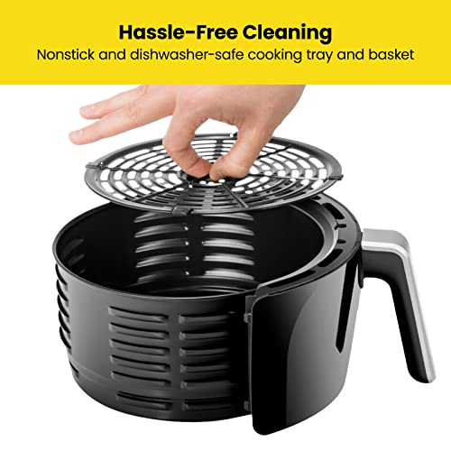 CHEFMAN 2 Qt Mini Air Fryer – Digital Space-Saving Compact Air Fryer with Nonstick and Dishwasher Safe Basket, Quick & Easy Meals in Minutes, Features Digital Timer and Shake Reminder – Black