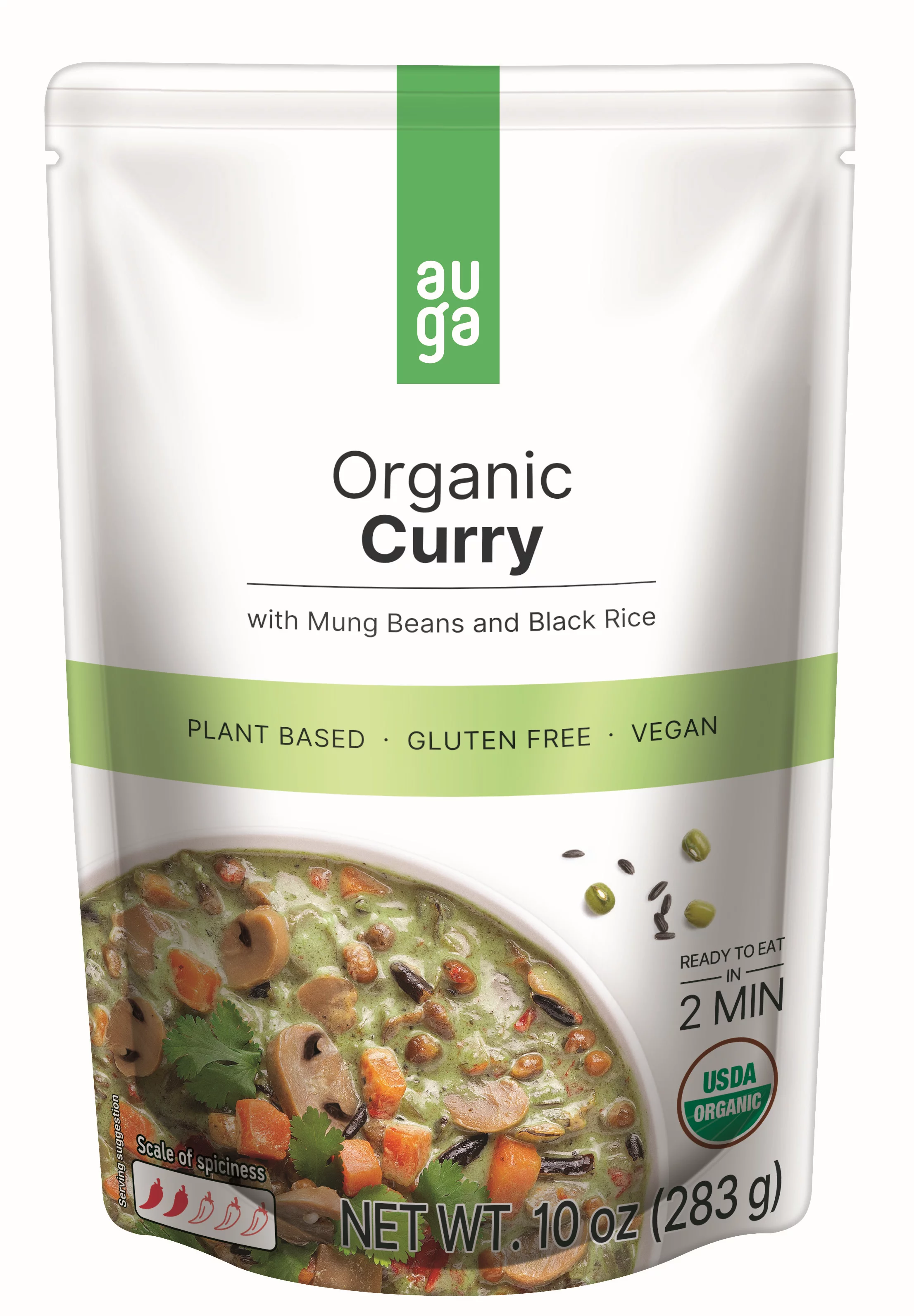 AUGA Organic Curry Meal Variety Bundle, 10oz (6-pack) (Green, Red, Yellow) Vegan Plant Based Vegetarian