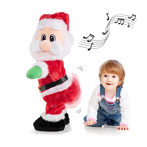 Dancing Santa Claus – Animated Singing Shaking Christmas Plush Toy, Funny Moving Santa for Kids and Families, Perfect White Elephant Gift and Festive Décor