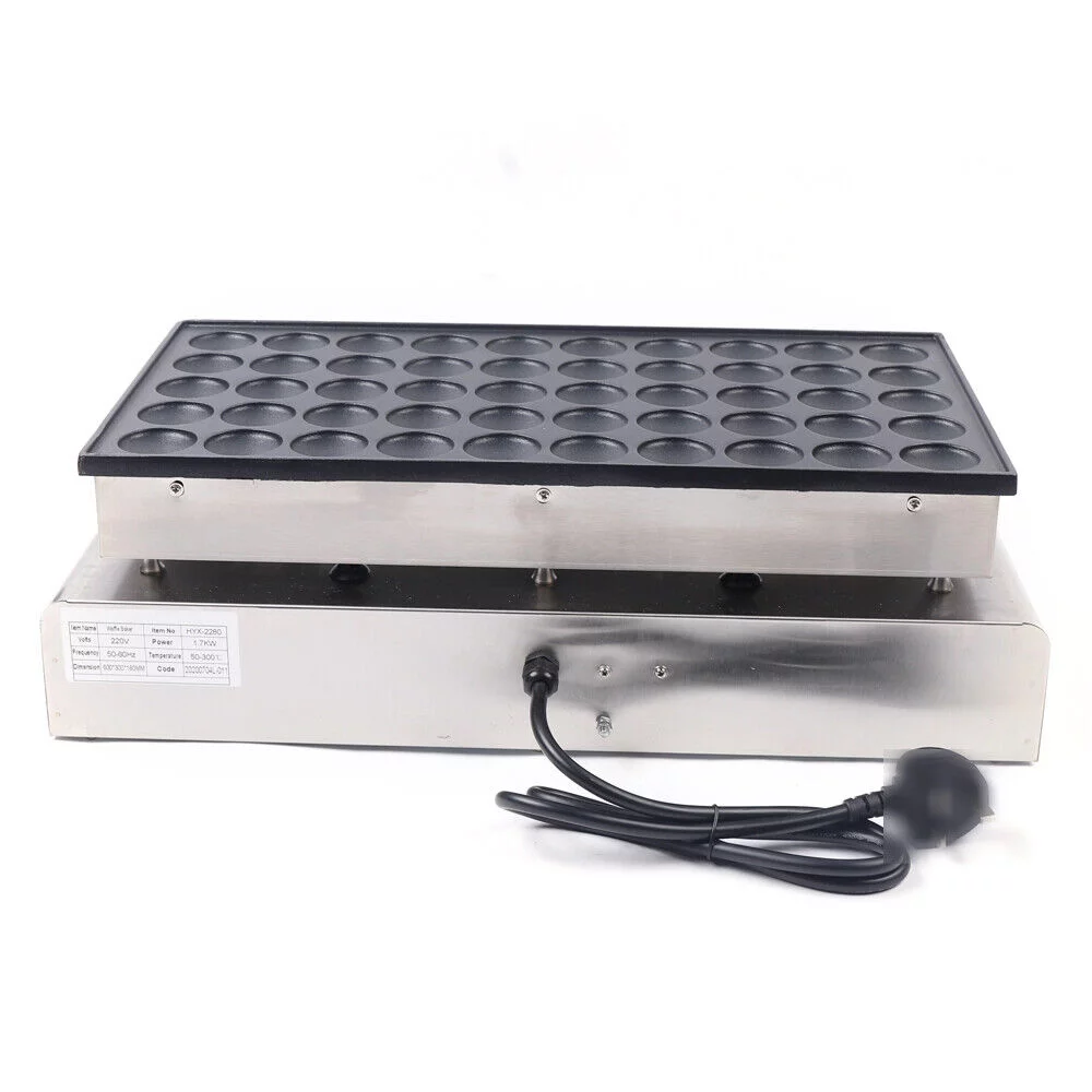 Commercial Pancake Maker Nonstick 50 Holes Electric Mini Dutch Baker Machine