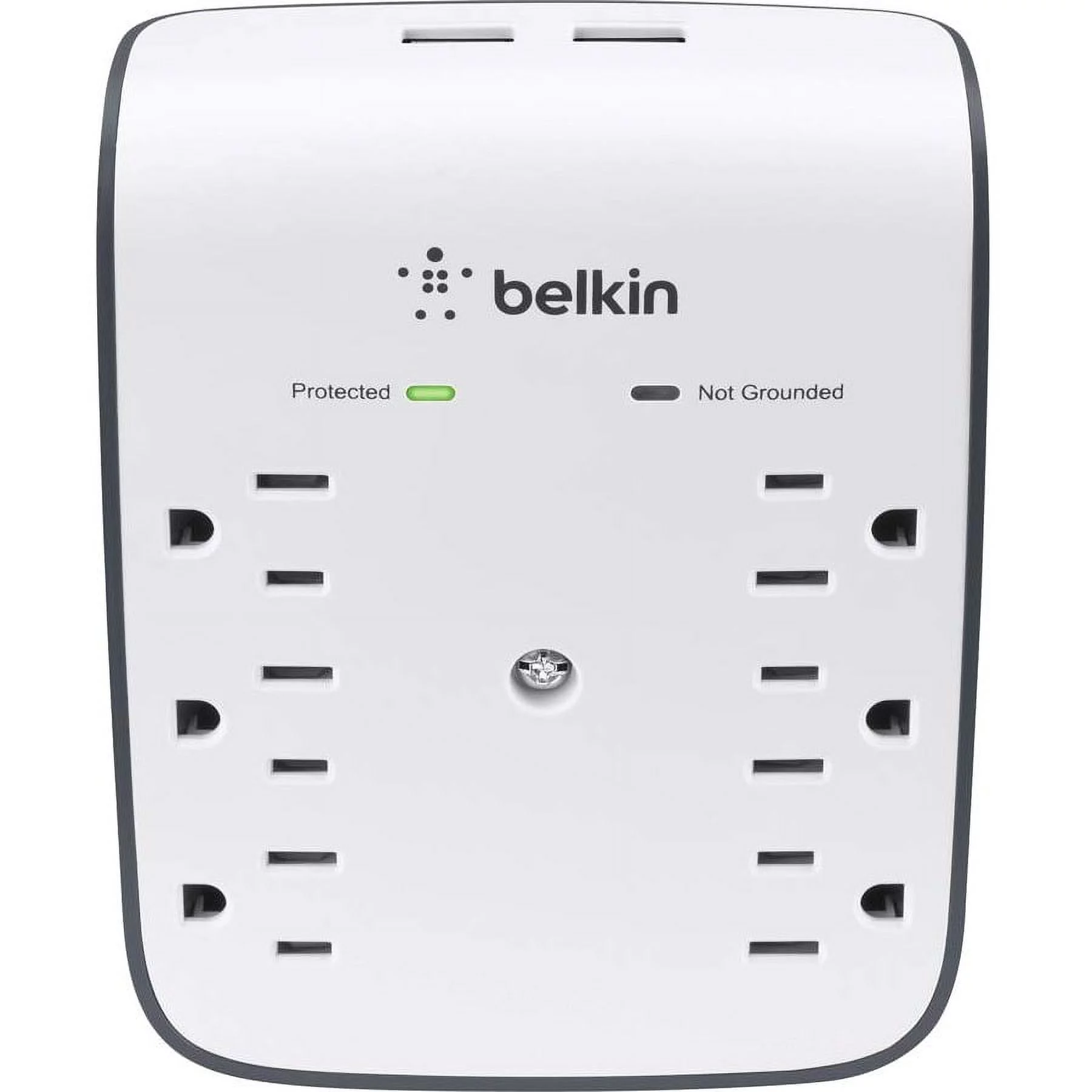 Belkin SurgePlus Wall Mount Surge Protector, 6 Outlets, 2 USB Ports, 10W