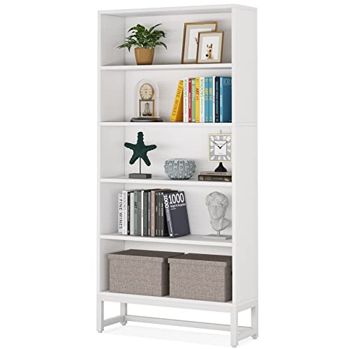 70.8 Inch Tall Bookcase and Bookshelf with Closed Back Shelf, 5-Tier Large Bookcases Organizer with Storage Shelves, Heavy Duty Free-Standing Library Bookcases Shelving Unit for Living Room, Bedroom