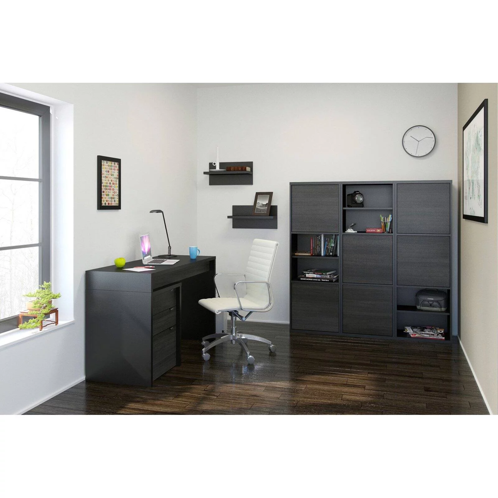 Nexera 3 Drawers Vertical Wood Composite Filing Cabinet, Multiple Finishes available