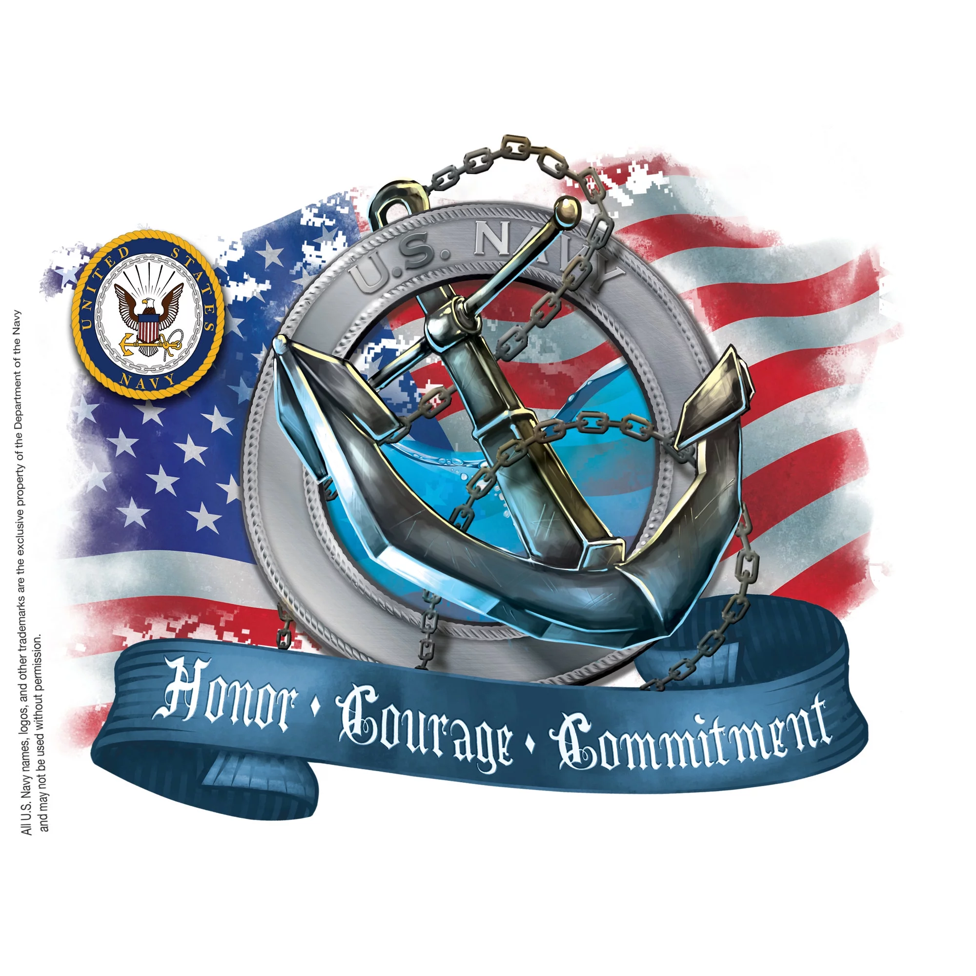 Tervis Navy Made in USA Double Walled  Insulated Tumbler Travel Cup Keeps Drinks Cold & Hot, 24oz, Anchor