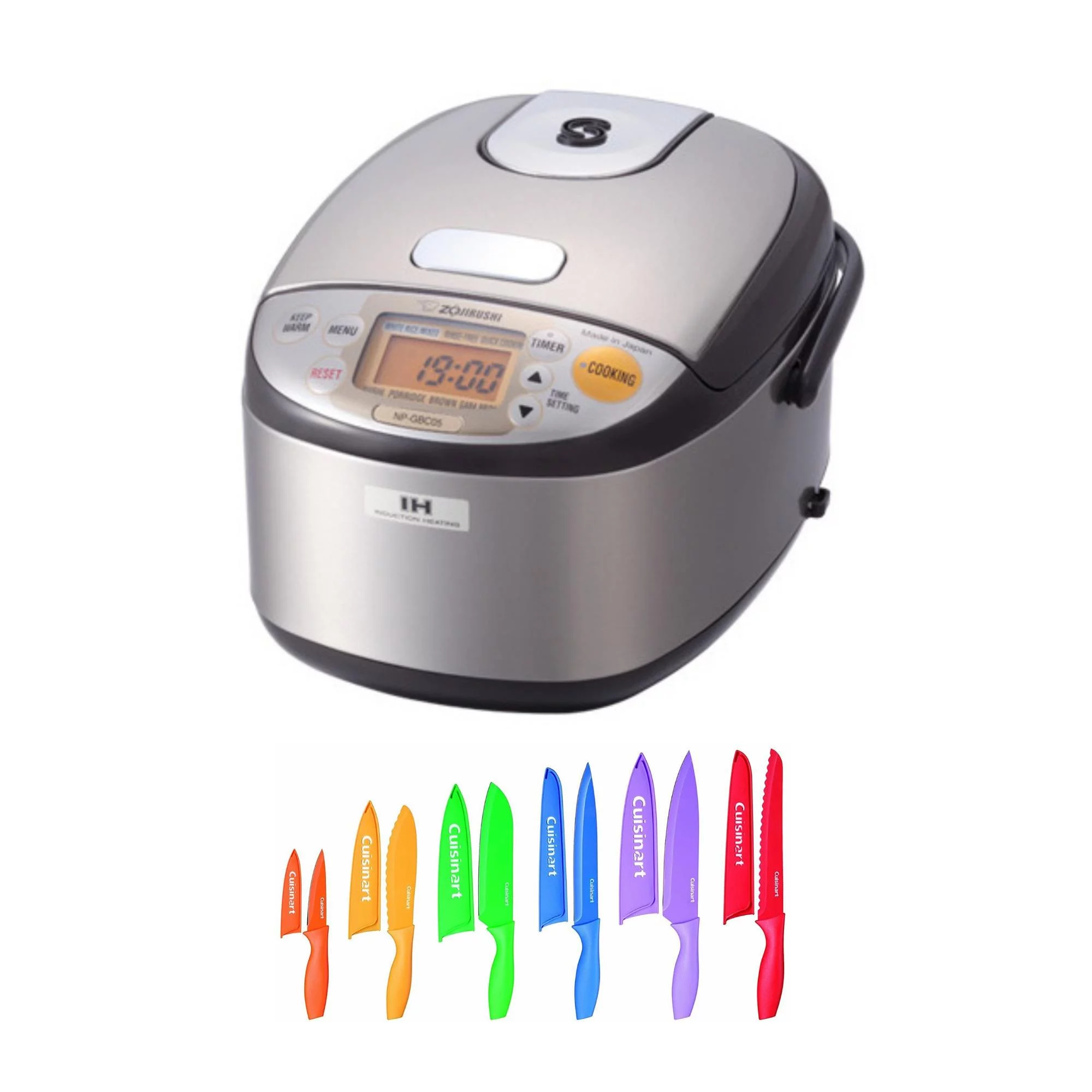 Zojirushi  Induction Heating, Rice Cooker, and Warmer, 3-Cup with 12-Knife set